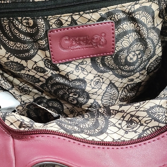 Carlos Santana Burgundy Studded Tote Bag - Picture 9 of 13